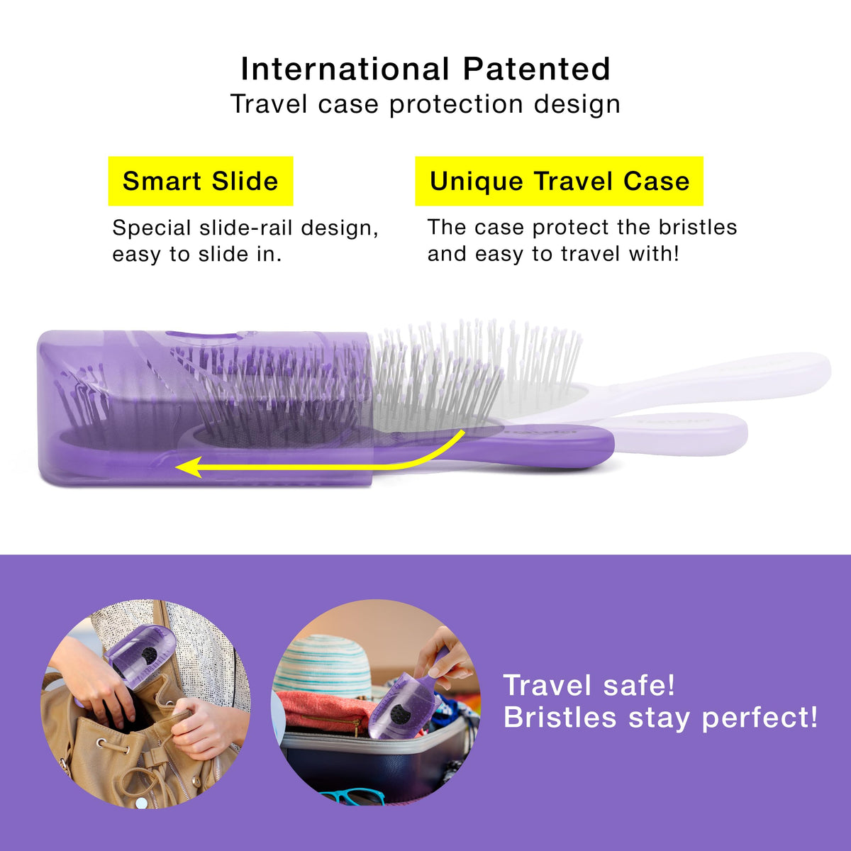 NuWay Traveler wet hair detangling for snag-free grooming.