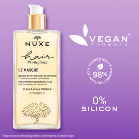 Pre-shampoo treatment step before washing with Nuxe Hair Prodigieux