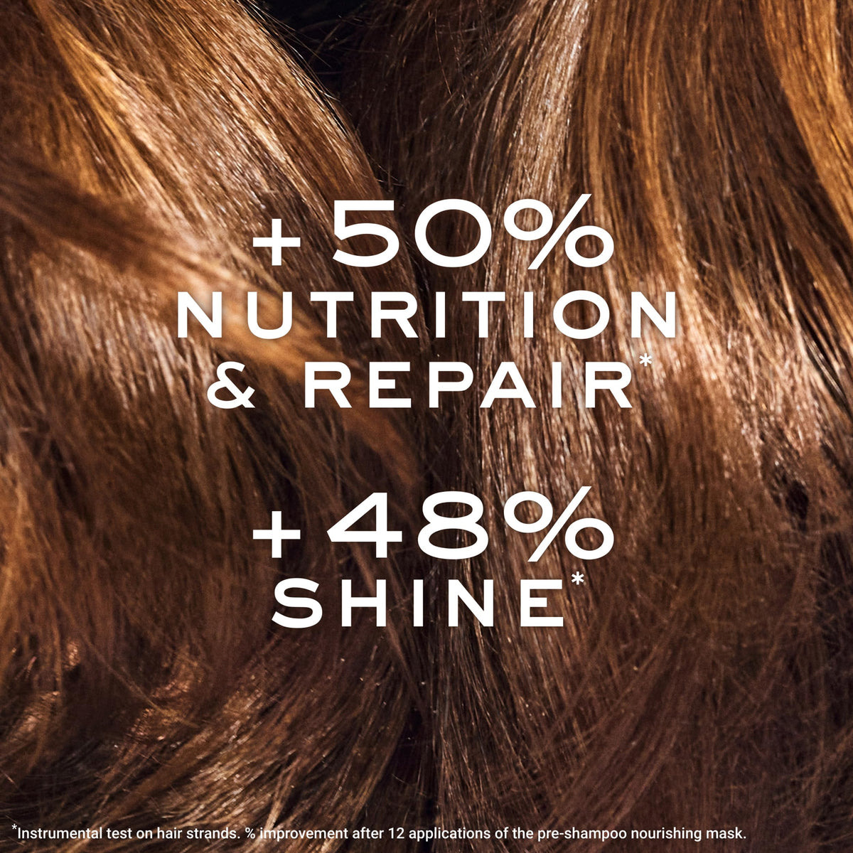 Hair after use showing radiant shine and silky texture with Nuxe Prodigieux
