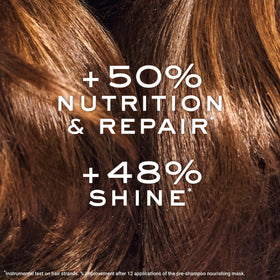 Hair after use showing radiant shine and silky texture with Nuxe Prodigieux