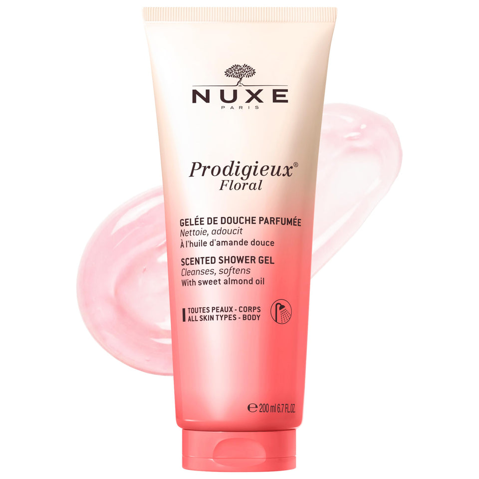 Front view of Nuxe Prodigieux Floral Shower Gel bottle for a luxurious cleanse.