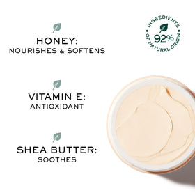 Honey propolis label on Nuxe Reve de Miel balm emphasizing natural ingredients