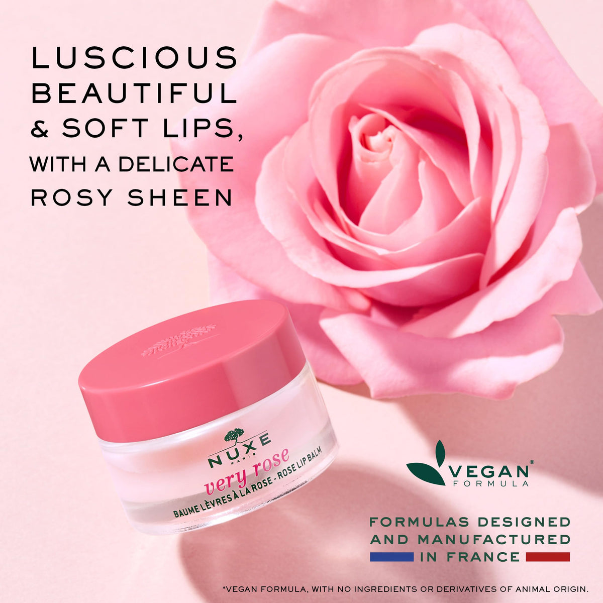 Shea butter and beeswax blend nourishes lips against wind and cold.