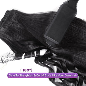 Eight-piece Nuzusa clip-in set (90-130g) for versatile fullness and length