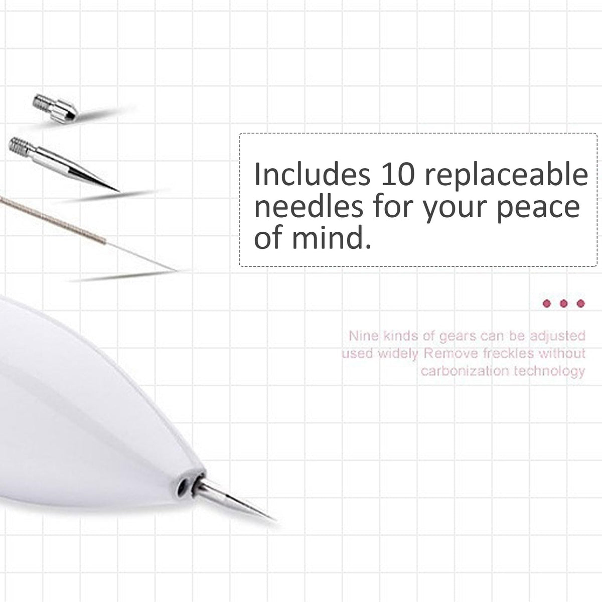 Nuzzy Pen replacement tips and accessories arranged for easy use