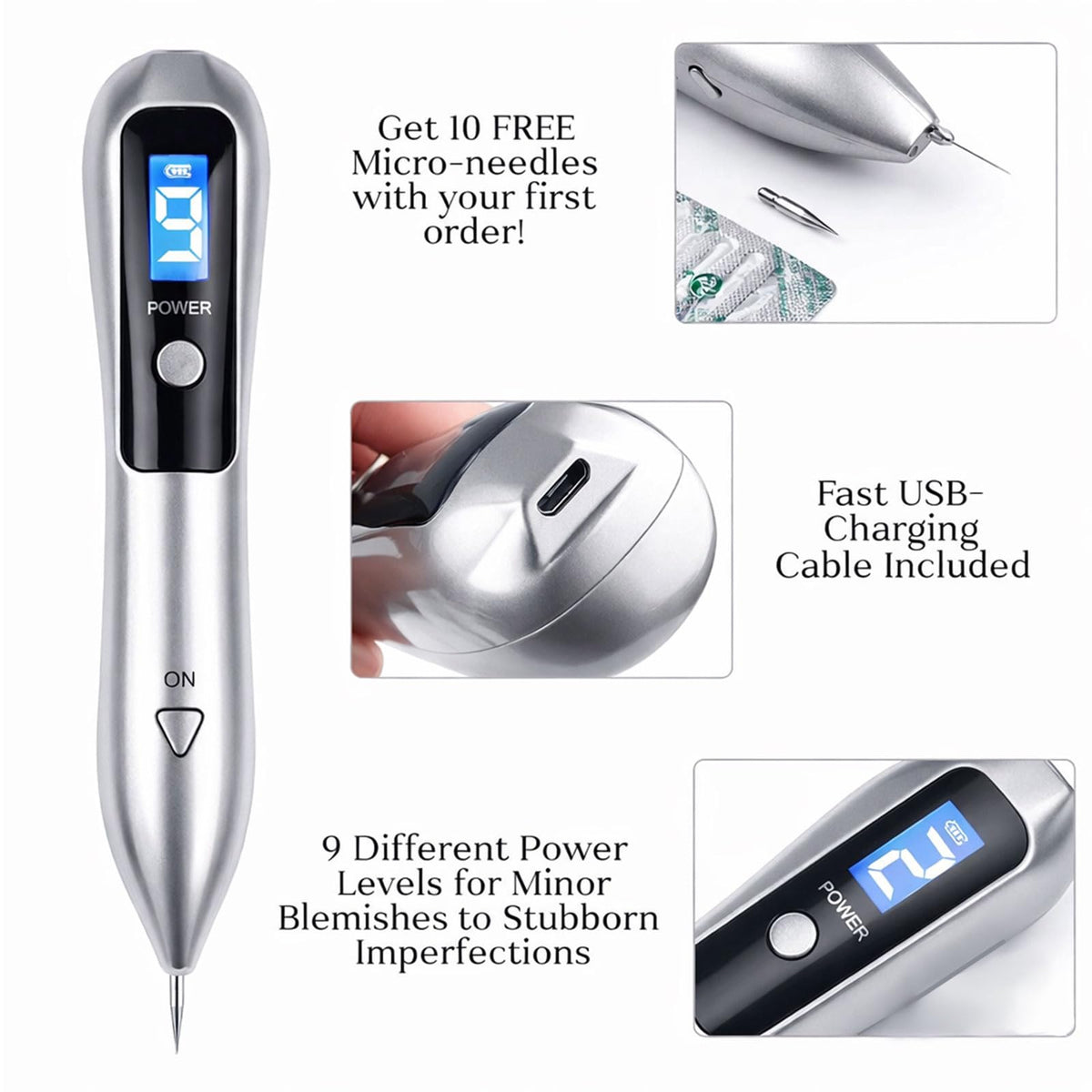 Nuzzy Pen USB-C charging port enables quick power top-ups