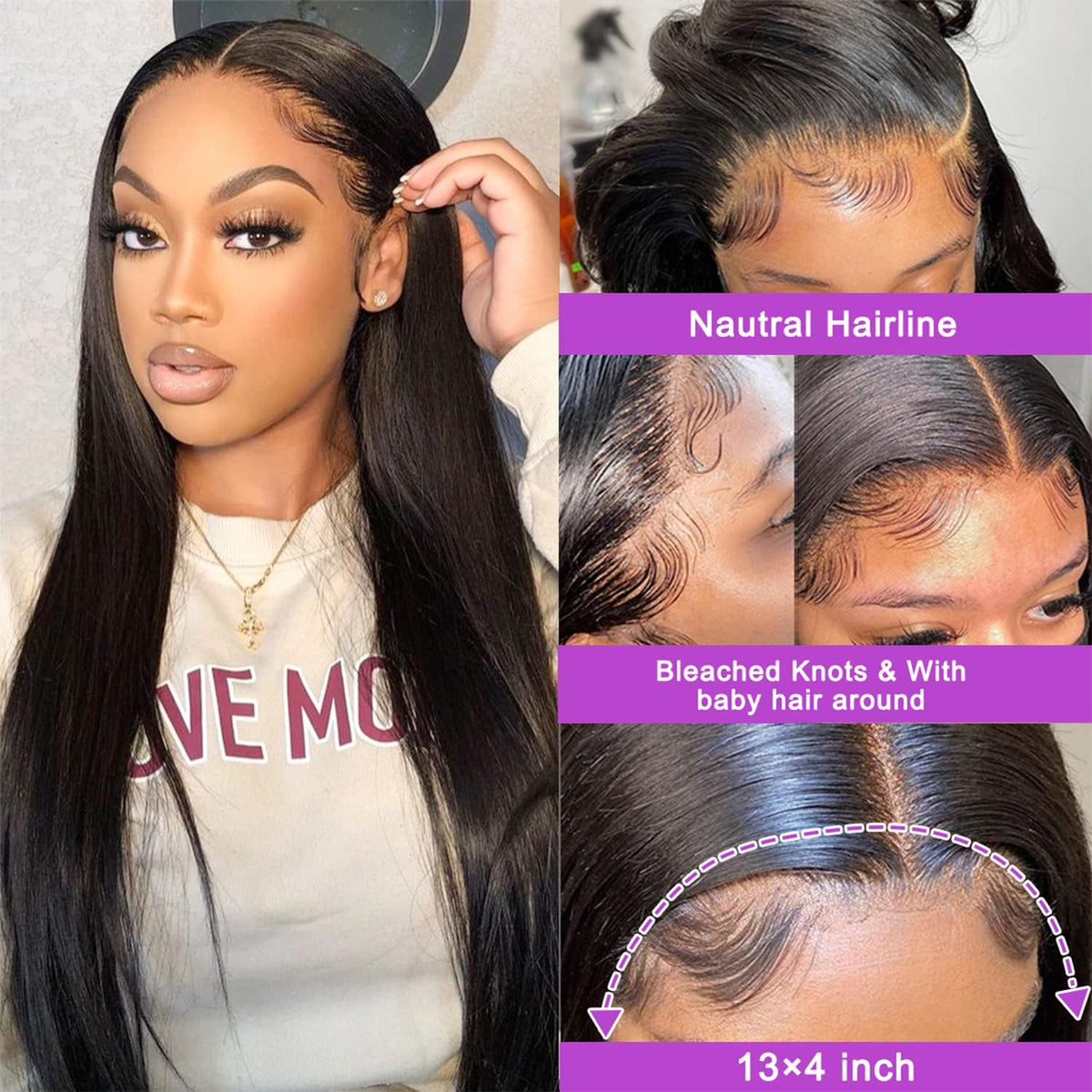 NVL back lace 2-inch length enables ponytails and updos