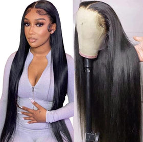 NVL lace front wigs 22in straight Brazilian hair for a seamless look
