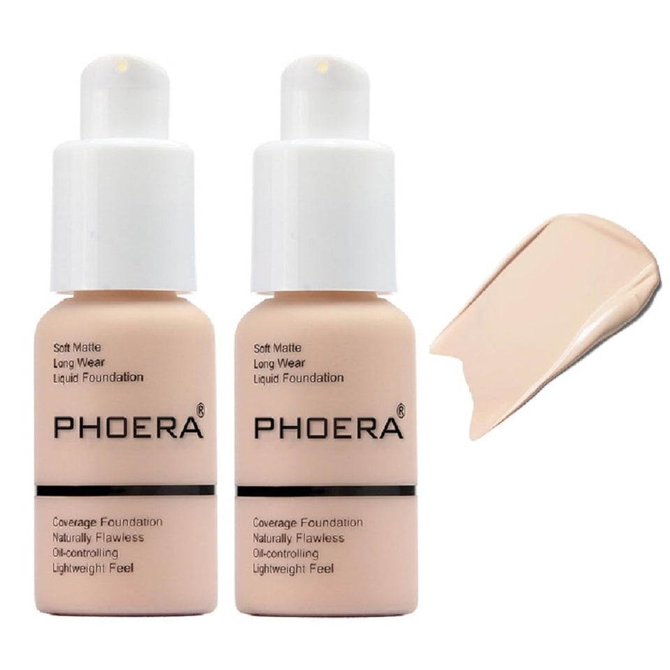 Nvyue PHOERA Foundation 101 Porcelain bottle highlights smooth coverage potential.