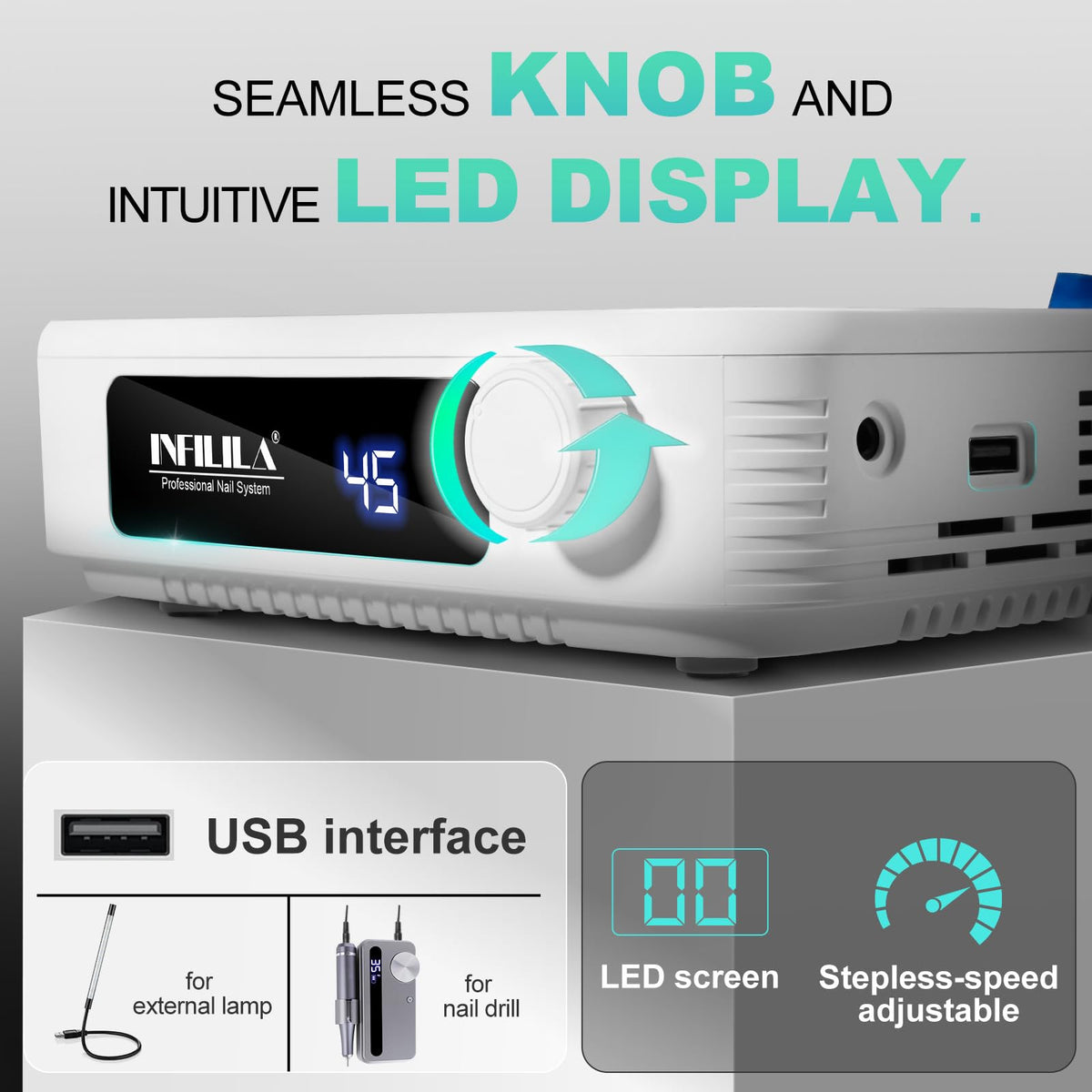 NXJ INFILILA USB port in use powering accessory tools at the station