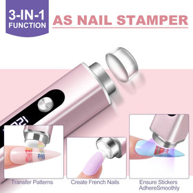 NXJ INFILILA stamping heads enable French manicure designs.