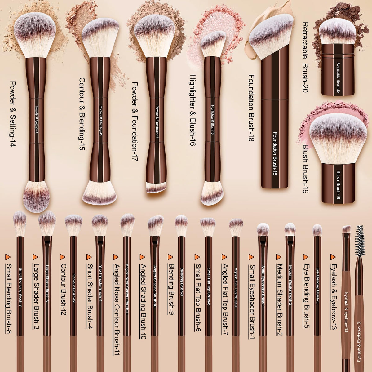 NXPPYY Kabuki brush for smooth, even powder finish.