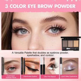 NXPPYY makeup kit brushes and sponges for smooth, precise application.