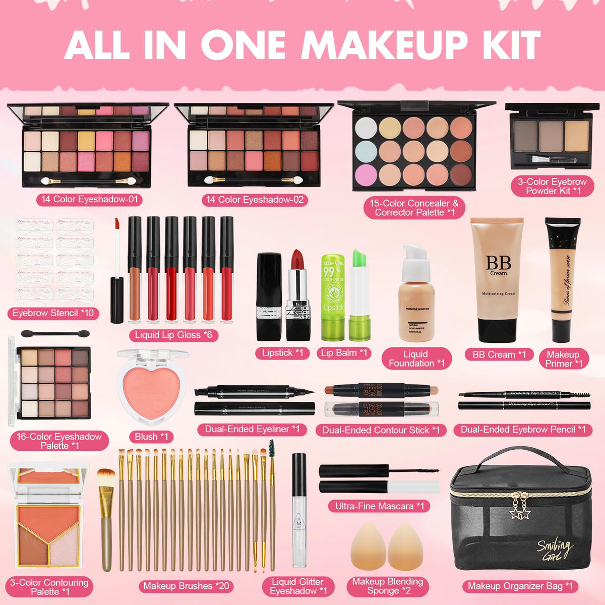 NXPPYY makeup kit teens eyeshadow palette 14 colors for versatile looks.
