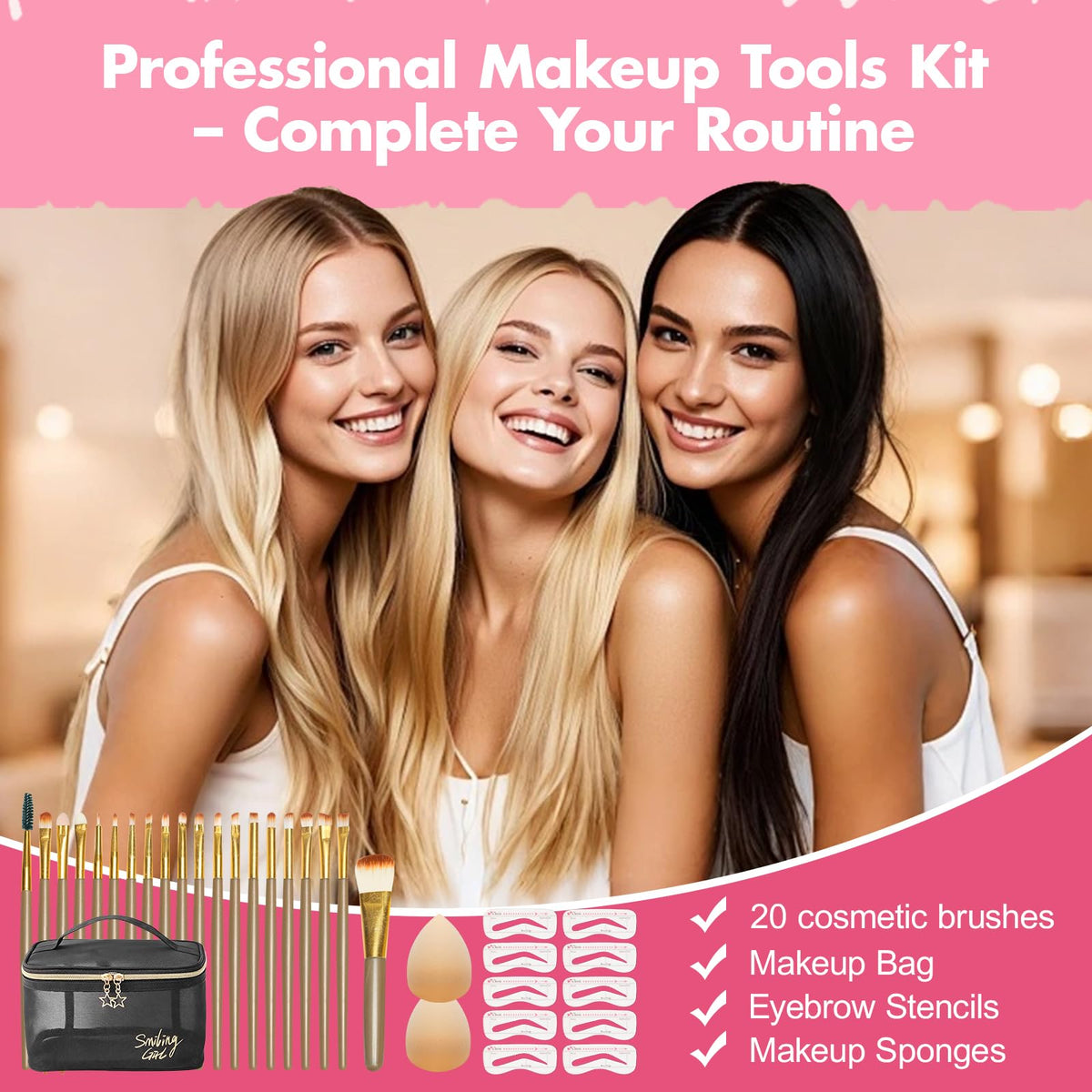 NXPPYY makeup kit portable cosmetic bag for organized travel and school days.