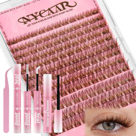 NYCAAR lash clusters kit brown 8-16mm for a natural wispy look