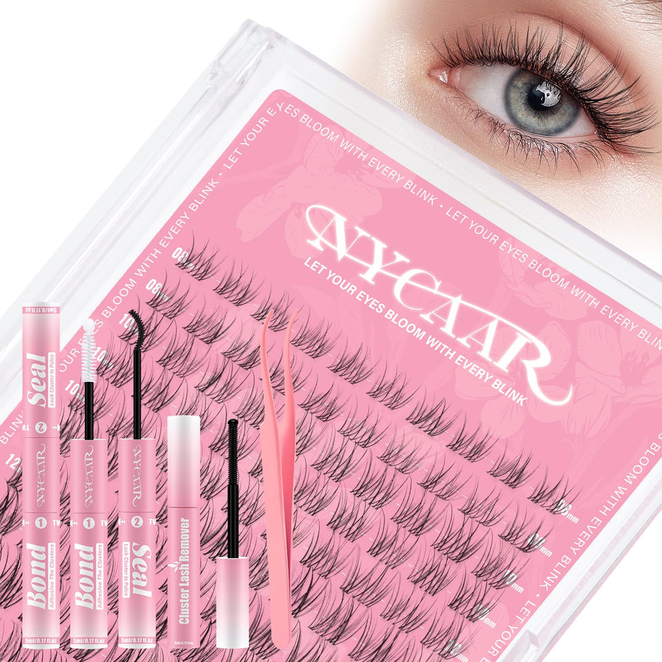 NYCAAR Velure cluster lashes NY06 8-18 mm close-up for natural anime volume.