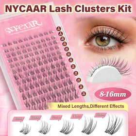NYCAAR Velure invisible band close-up shows seamless blend with natural lashes.