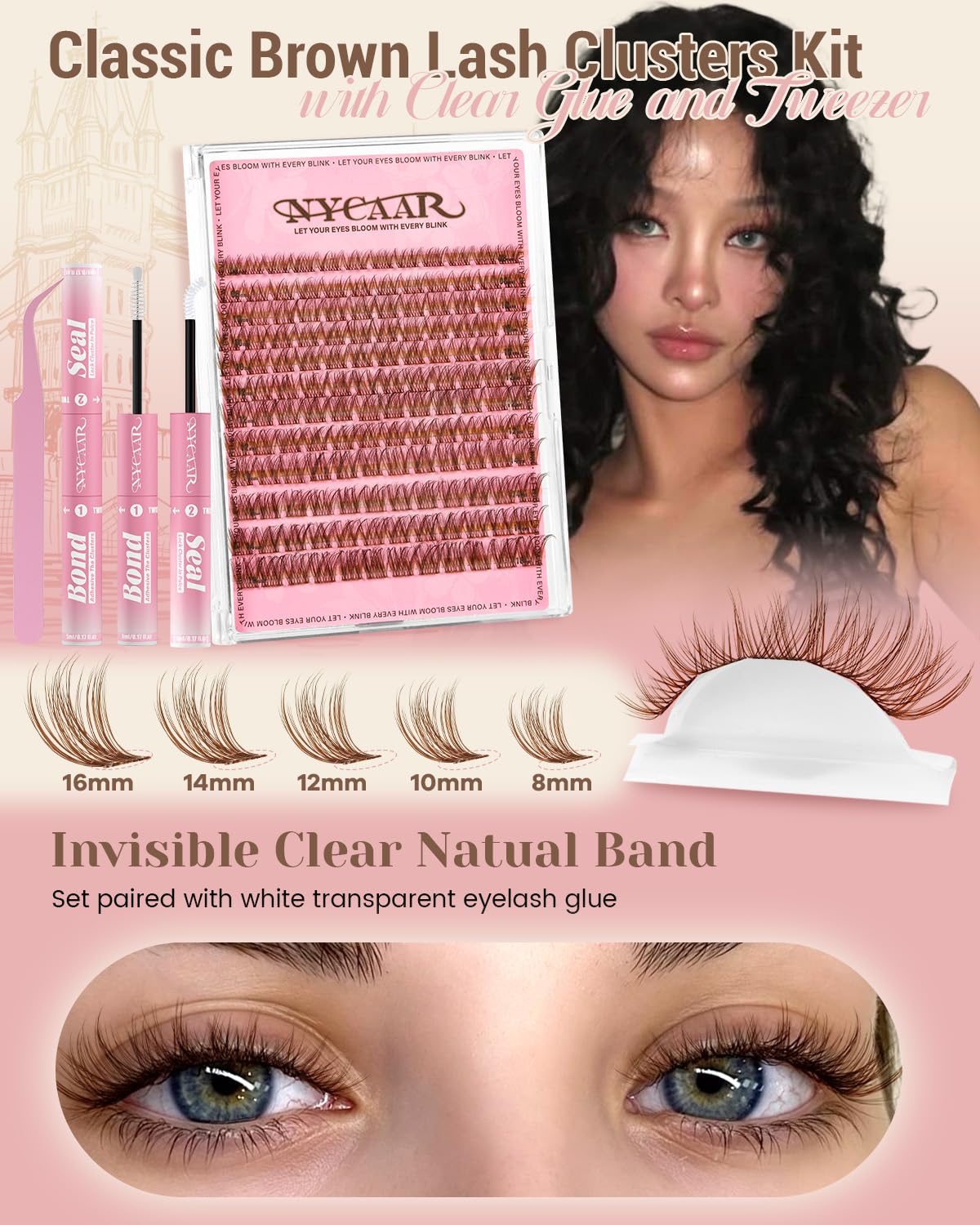NYCAAR wispy brown clusters for lightweight daily wear
