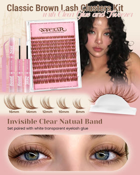 NYCAAR wispy brown clusters for lightweight daily wear