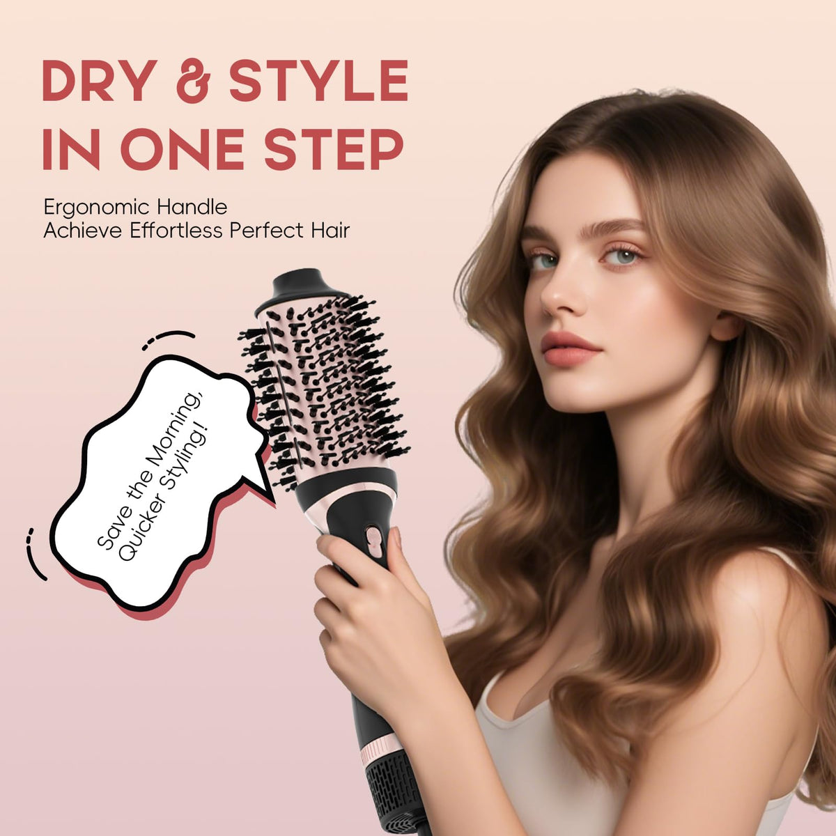 Nycoba hair dryer brush 4-in-1 design enables versatile styling options.