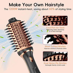 Nycoba Hair Dryer Brush Set easy-clean brush head after use.