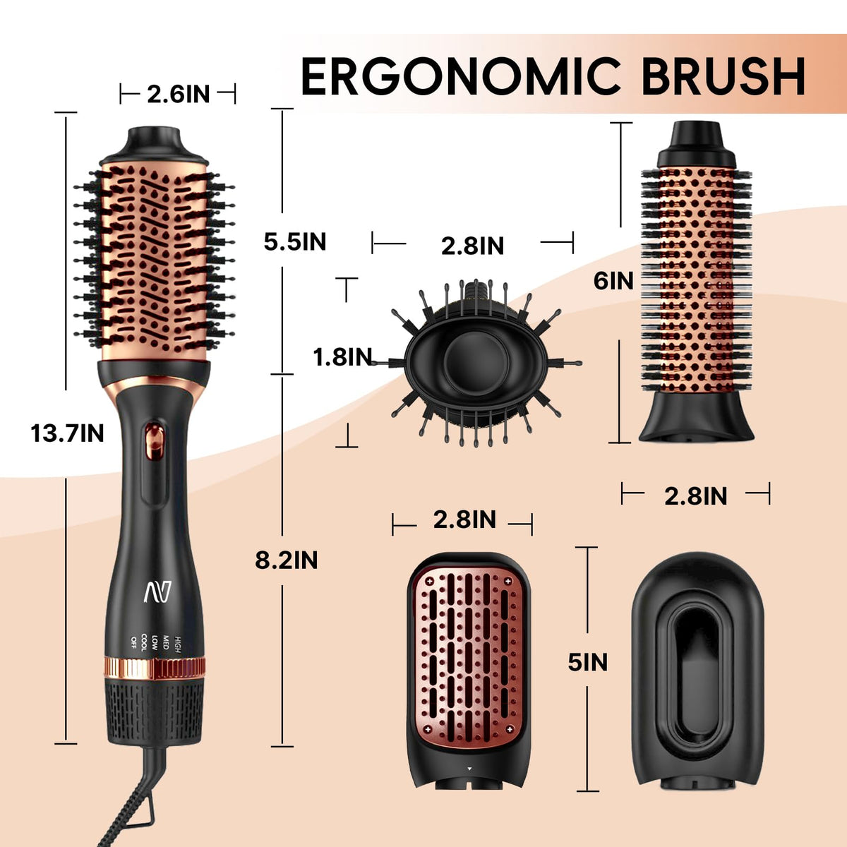 Nycoba Hair Dryer Brush Set ETL safety features for reliable use.