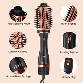 Nycoba Hair Dryer Brush Set using negative ion technology to reduce frizz.