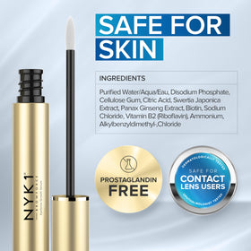NYK1 BrowForce tube shown alongside simple daily routine on a vanity.