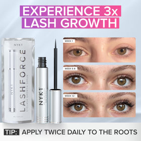NYK1 LashForce in a morning routine setup for daily lash care