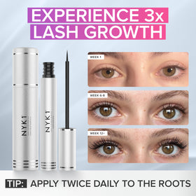 NYK1 LashForce packaging presents premium lash care in a sleek bottle.