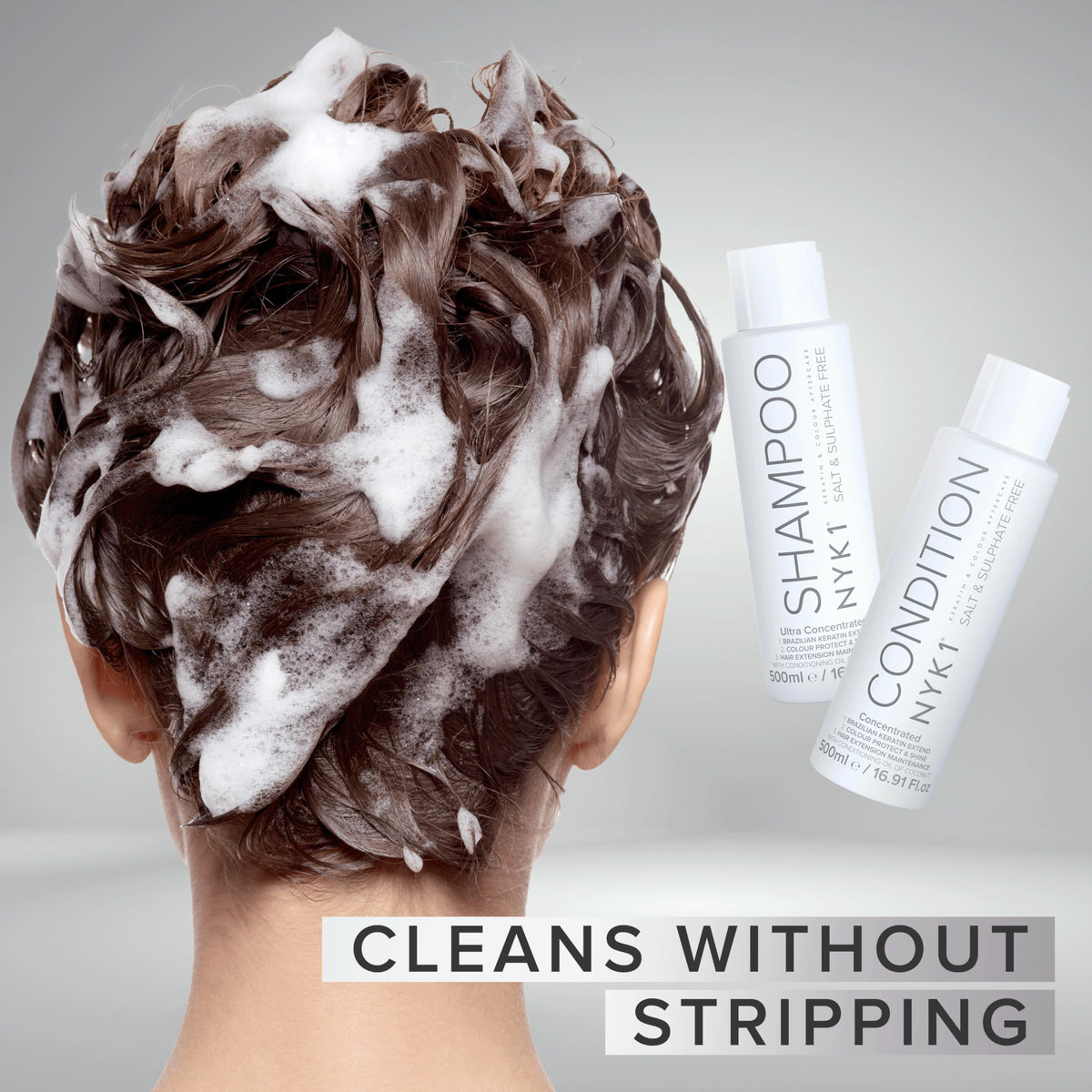 NYK1 Keratin treatment visual shows bonds protected and smoothing extended.