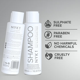 NYK1 Paraben-free label highlights safe, color-safe cleansing.