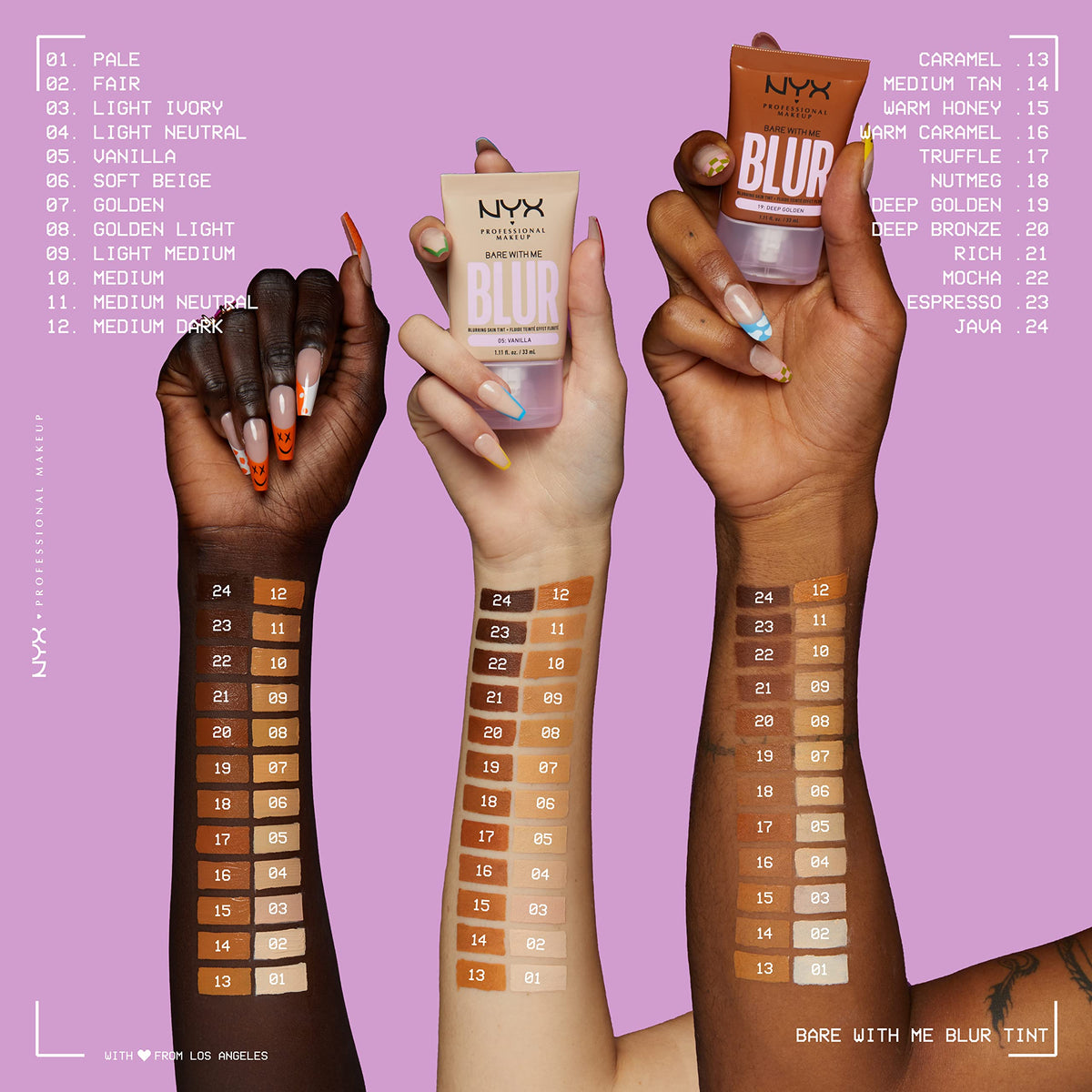 NYX Bare With Me Blur Tint matte finish on skin with soft blur