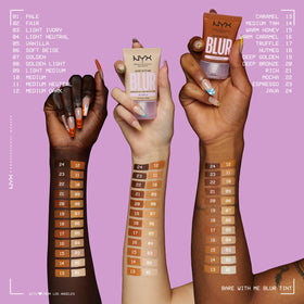 NYX Bare With Me Blur Tint matte finish on skin with soft blur