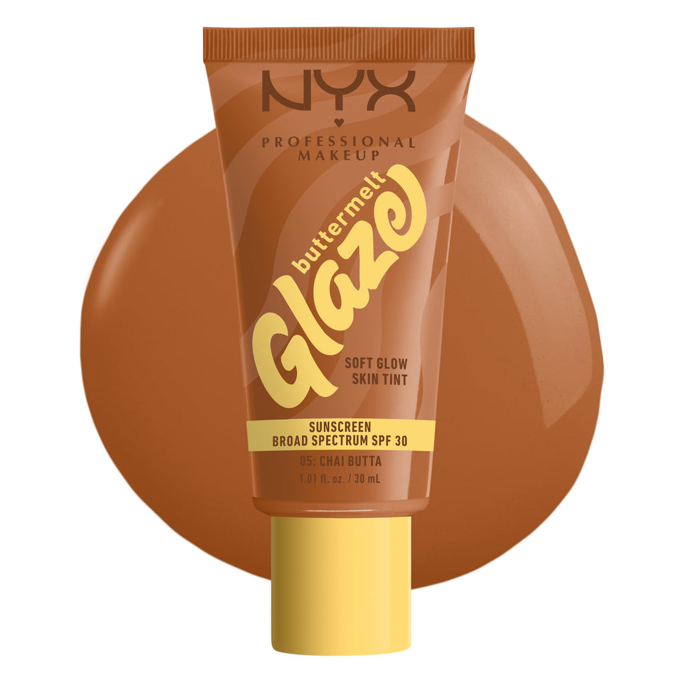 NYX Buttermelt Glaze bottle dispense showing a smooth glaze finish