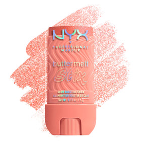 NYX Buttermelt Glaze Stix Peach swatch delivers a radiant cheek glow