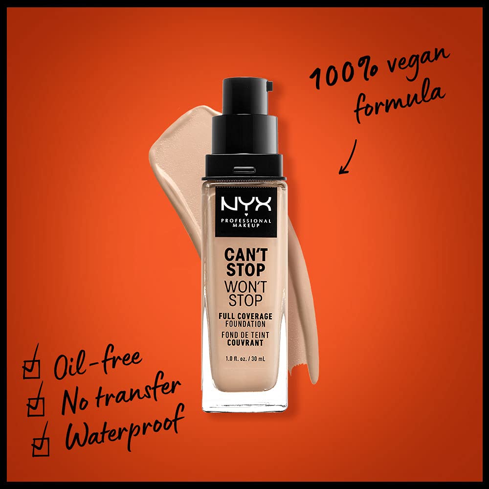 NYX Can't Stop Won't Stop Foundation Vanilla pump demonstrates smooth, easy application