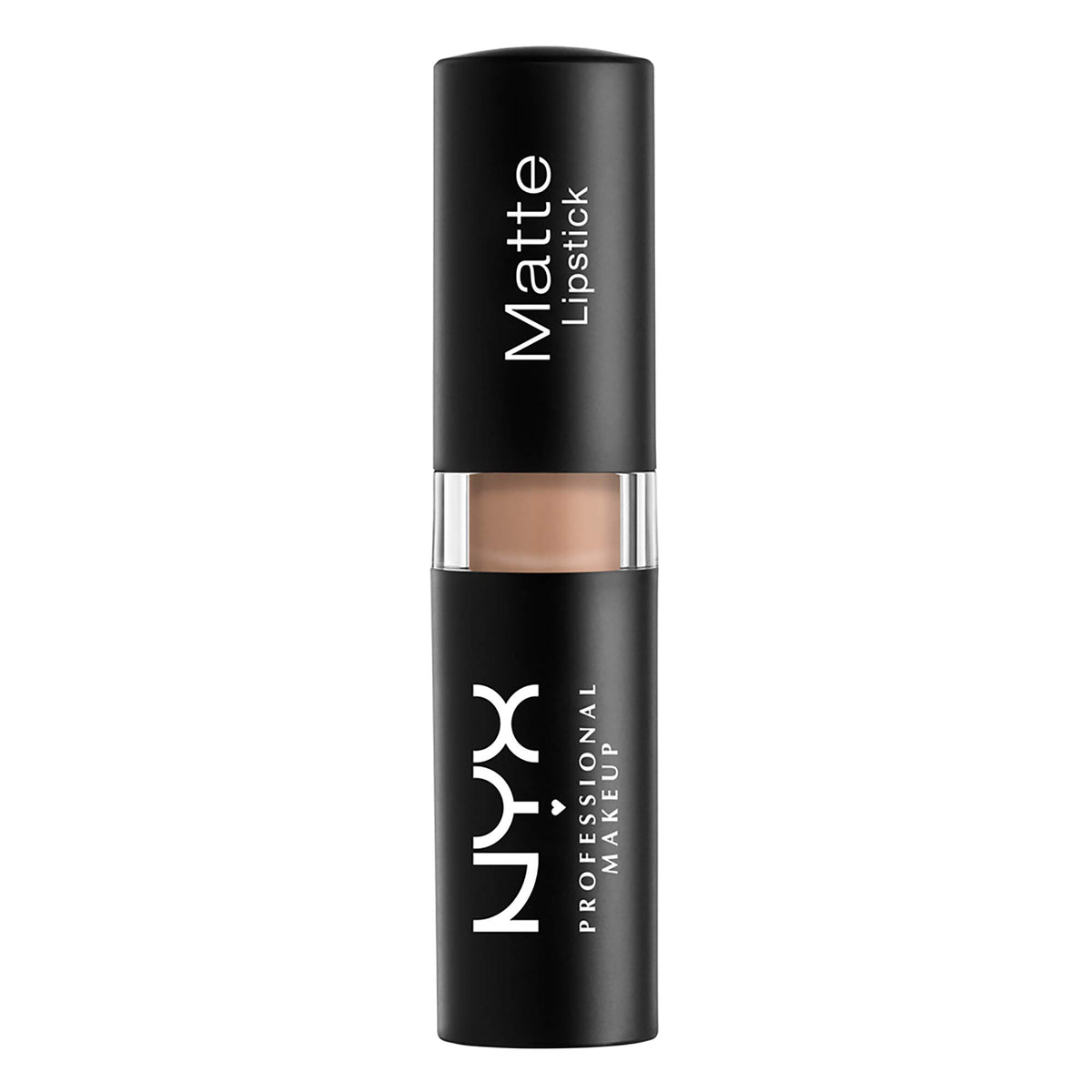 NYX Matte Lipstick Butter Toffee Nude lipstick packaging on display