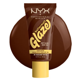NYX Professional Makeup Buttermelt Glaze bottle pour showing creamy texture and glaze finish