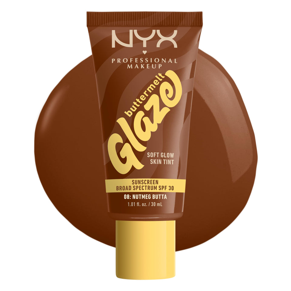 NYX Buttermelt Glaze bottle with SPF 30 protection.