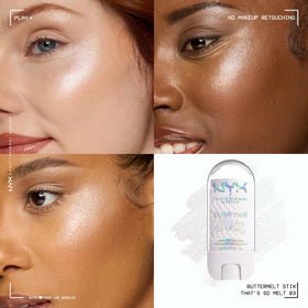 Nyx Buttermelt Glaze Stix applied for creamy highlight
