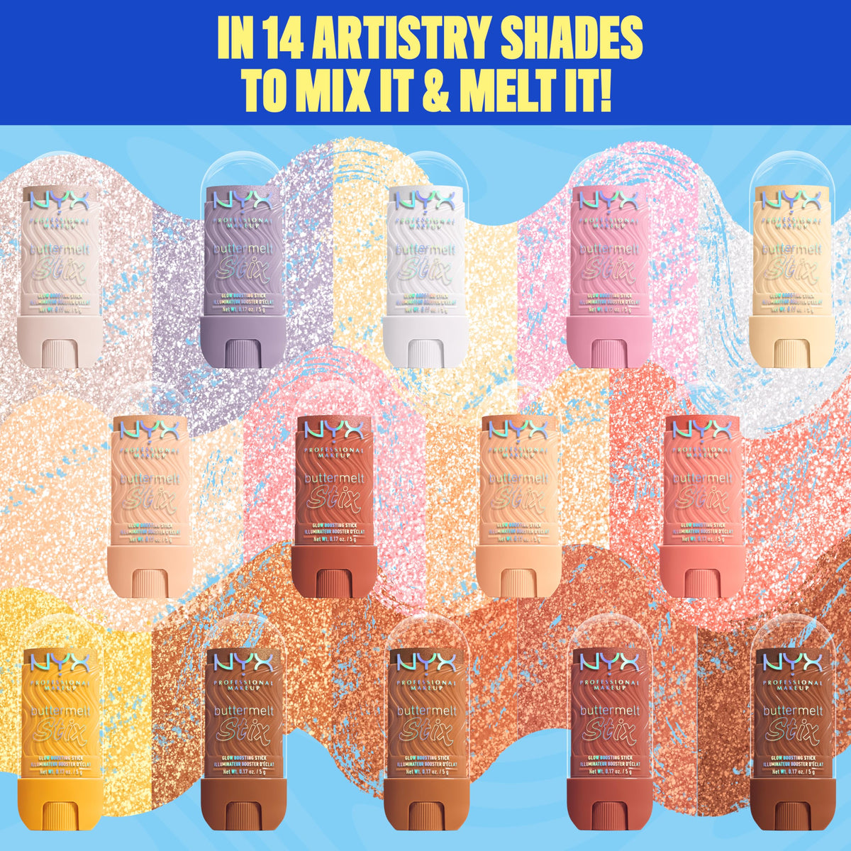 Nyx Buttermelt Glaze Stix blending shades for custom glow