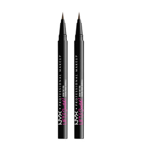 NYX Lift and Snatch eyebrow tint pen ash brown with micro brush for natural hair-like strokes.