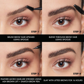 NYX Lift and Snatch eyebrow tint pen ash brown for filling sparse areas with controlled color.
