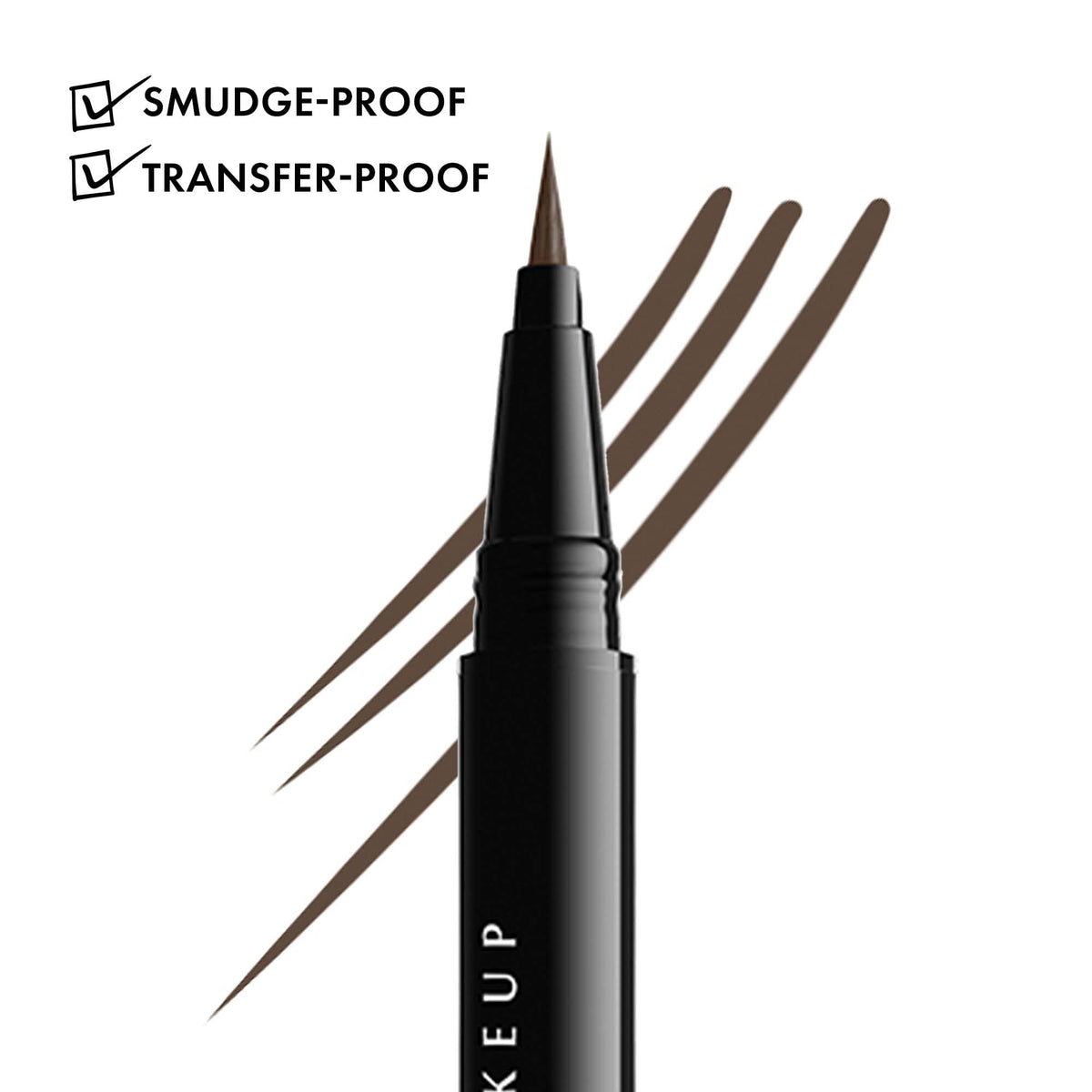 NYX Lift and Snatch eyebrow tint pen ash brown demonstrates buildable tint for soft to bold brows.