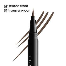 NYX Lift and Snatch eyebrow tint pen ash brown demonstrates buildable tint for soft to bold brows.