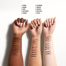 NYX Lift and Snatch eyebrow tint pen ash brown full brow shaping and definition.