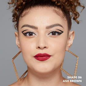 NYX Lift and Snatch eyebrow tint pen ash brown in-use tip for daily brow routine.