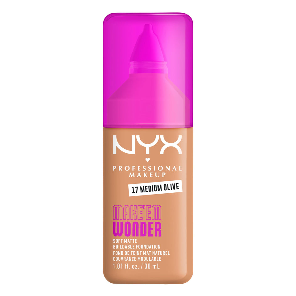 NYX Make 'Em Wonder bottle-pump for controlled, even foundation application.